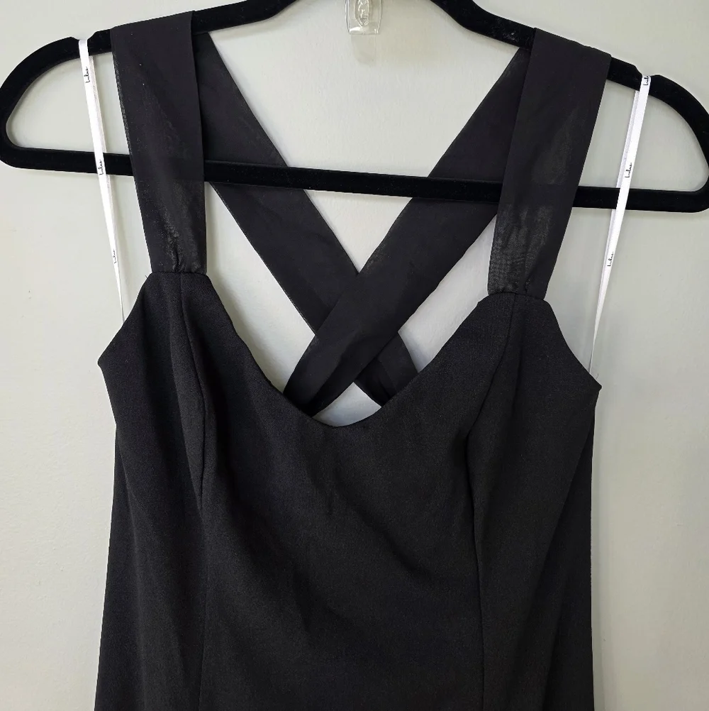 Lulus S Taline Black Strappy Mermaid Maxi Dress, Size Small